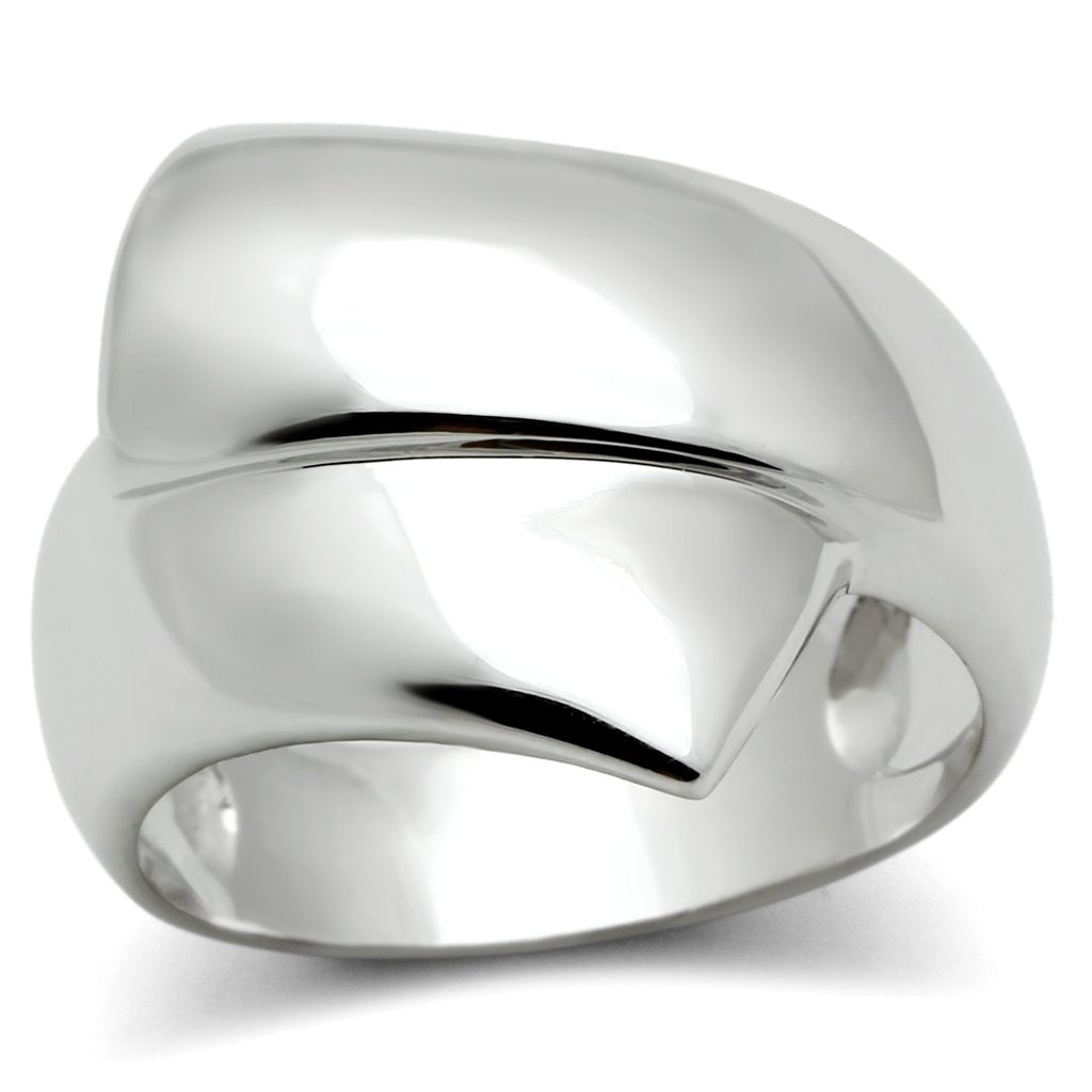 JCE167 Rhodium Brass Ring with No Stone