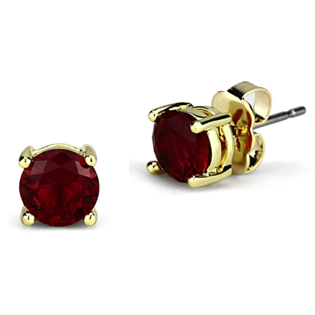 JCE557 Gold Brass Earrings with Synthetic Synthetic Glass in Siam