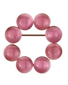 JCE2887 Flash Rose Gold White Metal Brooches with Synthetic Cat Eye in Rose