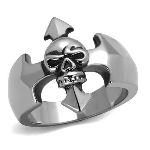 JCE2318 High polished (no plating) Stainless Steel Ring with Epoxy  in Jet
