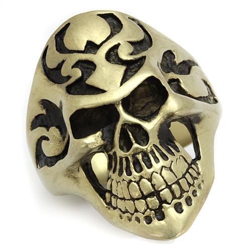 JCE2448 IP Antique Copper Stainless Steel Ring with Epoxy  in Jet