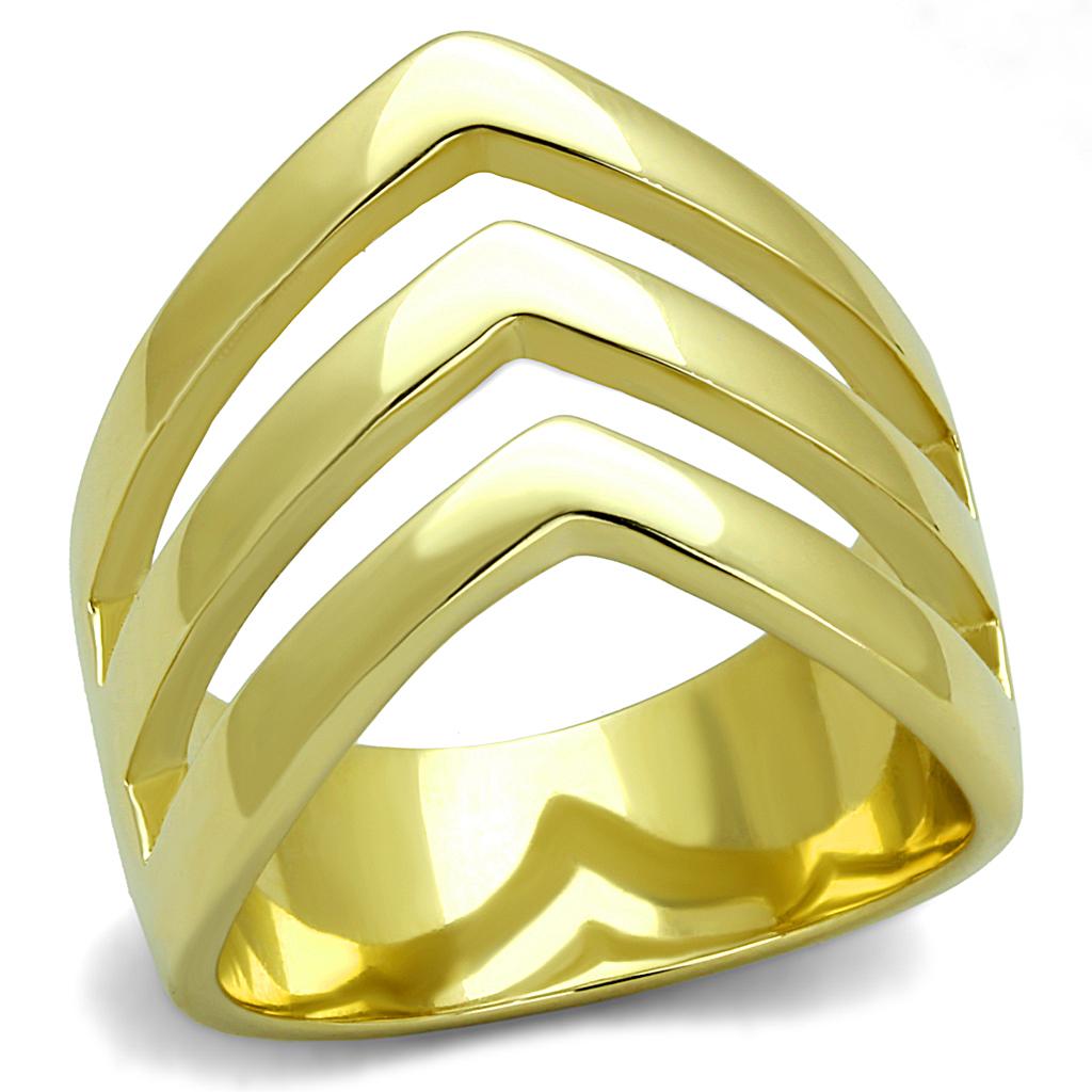 JCE2733 IP Gold(Ion Plating) Stainless Steel Ring with No Stone