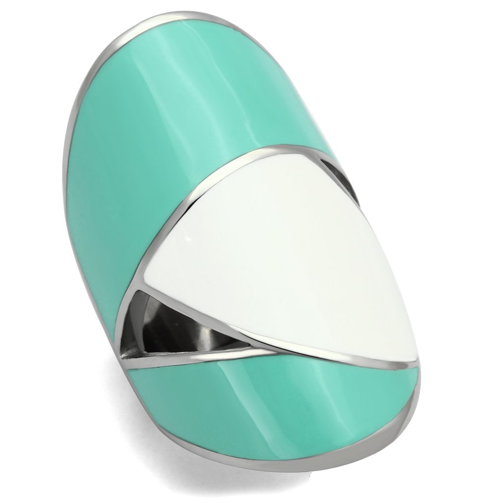 JCE808 High polished (no plating) Stainless Steel Ring with Epoxy  in Multi Color